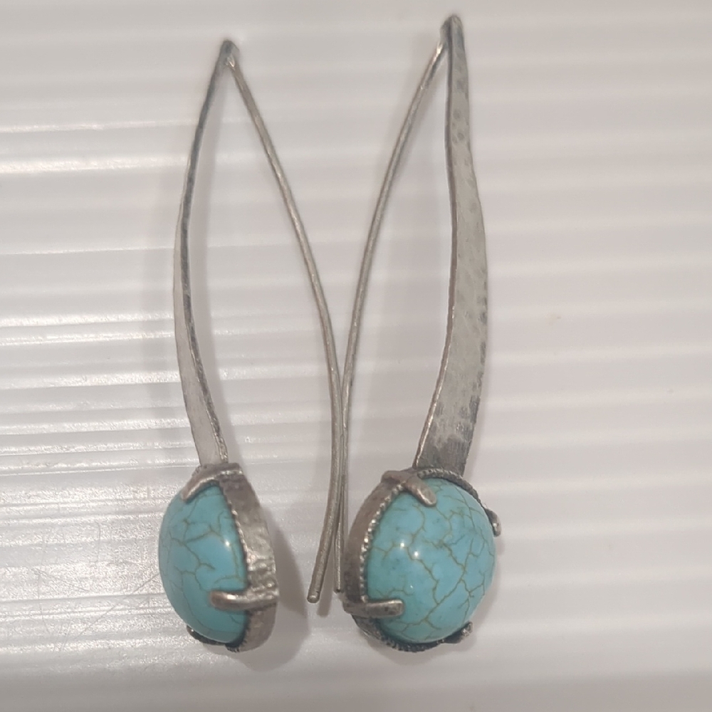Silpada Sterling Silver Turquoise Stone Earrings
